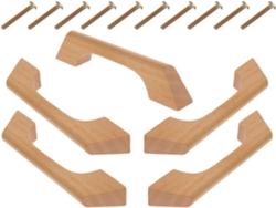 5 12 Juego De Tiradores Para Armarios De Madera Maciza, Cm, Acabado Barnizado Natural, De
