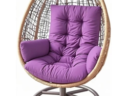 Cojín Para Silla Colgante Con Reposabrazos, Grueso, Suave Y Cómodo Para Jardín, Exteriores E Interiores Púrpura