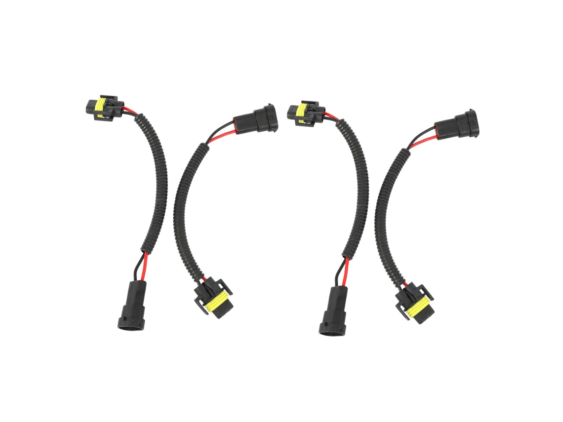 4 piezas: Kit de conectores y arnés de cableado para convertir bombillas 9006 a H11/H8 (faros delanteros y antiniebla).