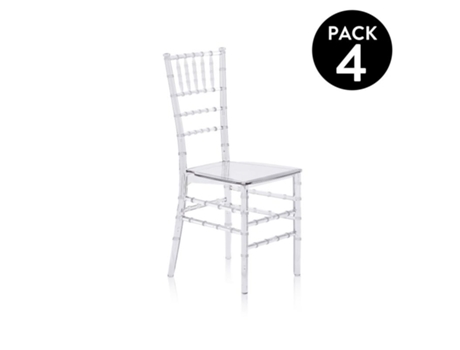 Pack 4 sillas de comedor Tyra DUEHOME Transparente 38,5 cm (ancho)