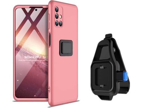 Funda Samsung M31S Slim Armor 360º con Soporte para la Cintura Rosa
