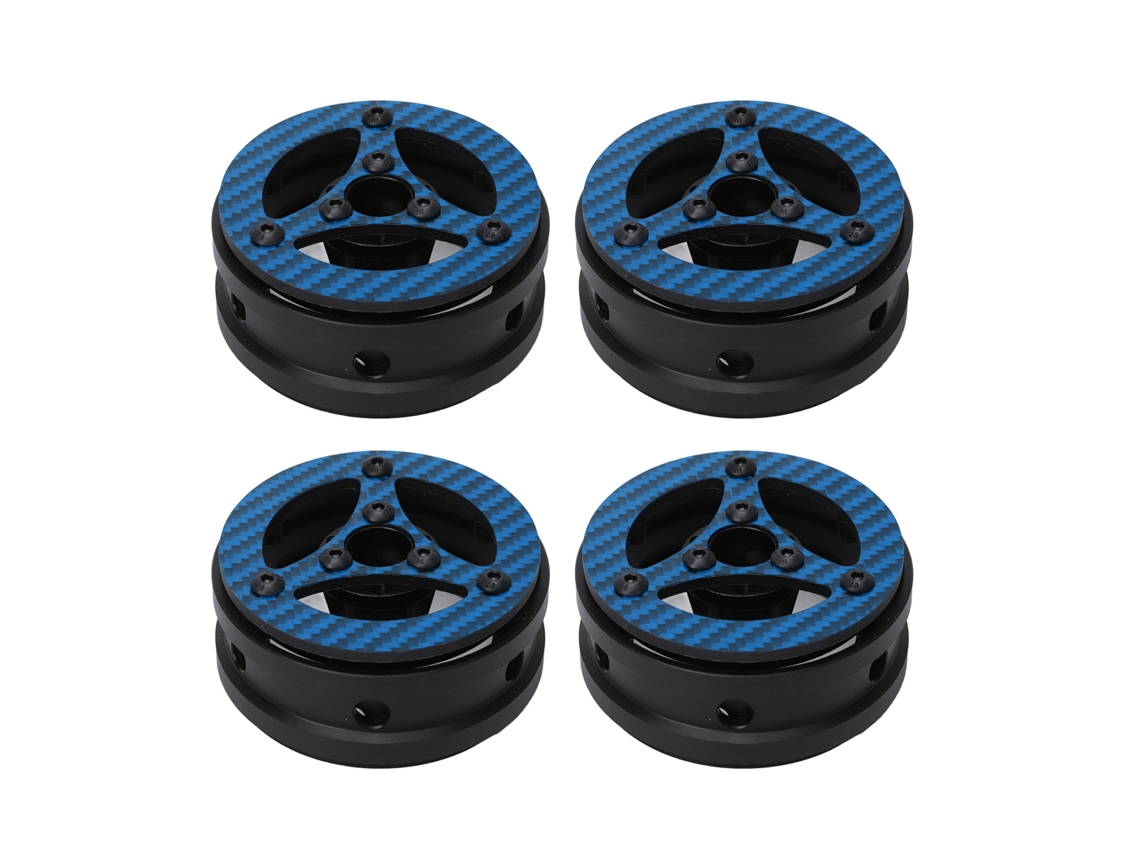 4pcs Jantes De Carro Rc De 1.9 Polegadas Fibra De Carbono Leve Para Crawler 1/10 Carro Controle Remoto Azul