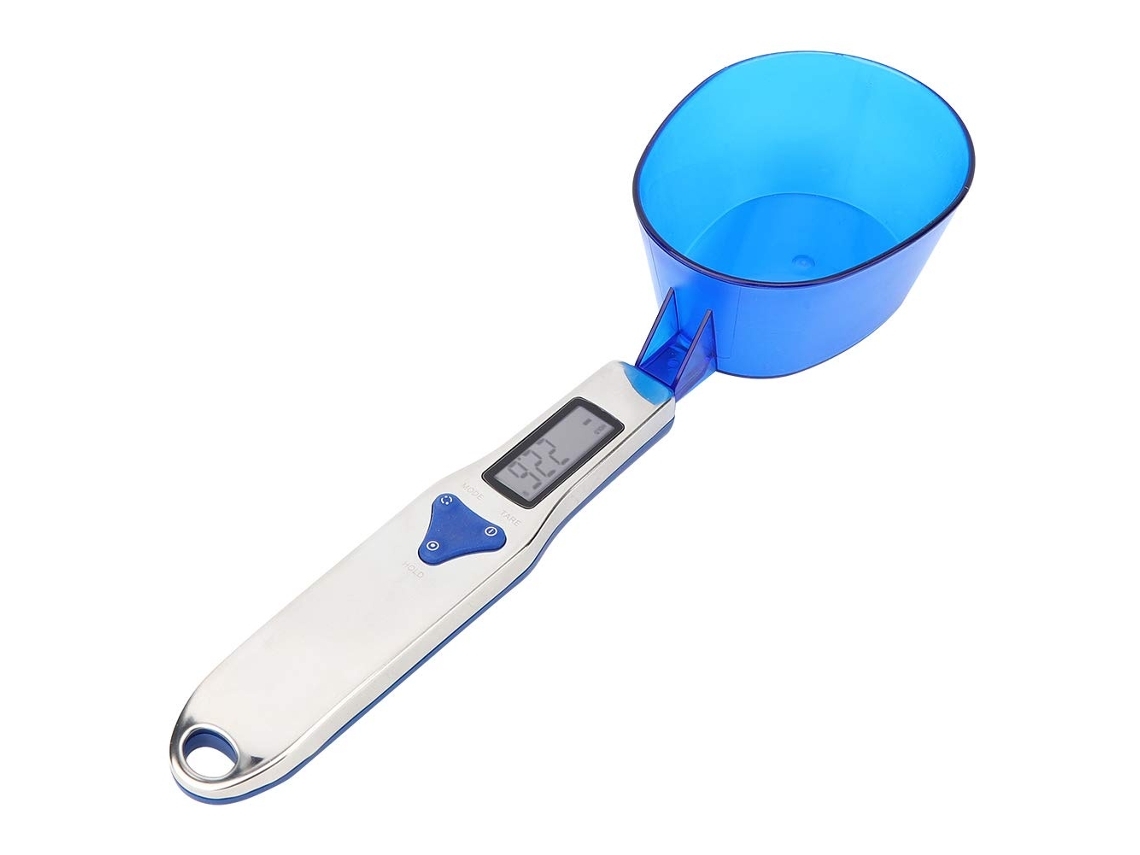 Báscula digital de cocina con cuchara, 500 g, multifuncional, con asa y pantalla LCD, 3 cucharas extraíbles para cápsulas Gusshious.