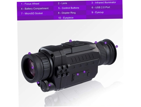 Monocular CHRONUS Visión Nocturna HD Negro 5X35
