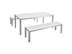 Conjunto de comedor 6 plazas de metal blanco/plateado BELIANI Nardo