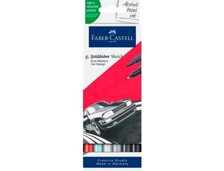 Set de Rotuladores FABER-CASTELL Goldfaber Sketch - Car Design Doble 6 Piezas