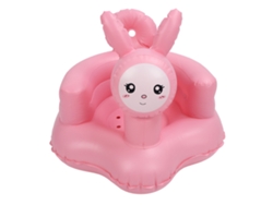 Sillón Hinchable Para Bebé Con Bomba Integrada, Sofá De Aprendizaje, Diseño De Conejo, Pvc Blando, Rosa.
