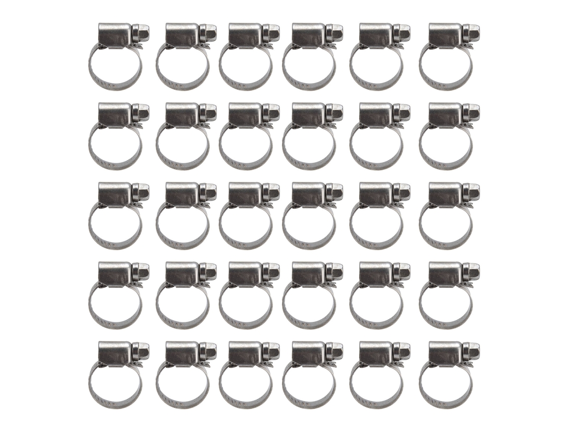 30 Piezas Abrazaderas De Manguera Alemana Ajustables Acero Inoxidable 304 Para Tuberías Combustible 11-20