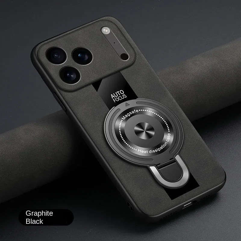 (negro, Iphone 14 Plus) Funda Para Teléfono Con Acabado Mate De Fibra Táctil, Soporte De Anillo Magnético Y Protección Antichoque.