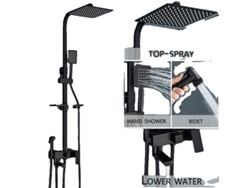 Juego de grifo de ducha de pared con efecto lluvia para bañera, 4 vías, 12 pulgadas B
