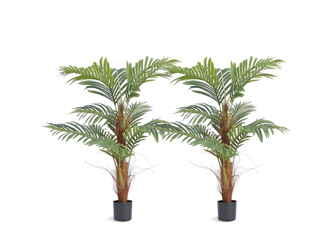 Conjunto de Plantas Artificiales Realistas con 48cm, Ramas Flexibles y Follaje Denso Tekmaquinas