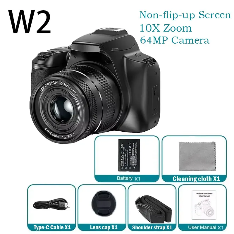 (pantalla Fija W2, Sin Tarjeta Sd) Cámara Digital 4k De 72 Mp, Zoom Óptico De 12x, Con Flash, Enfoque Automático Y Wifi.