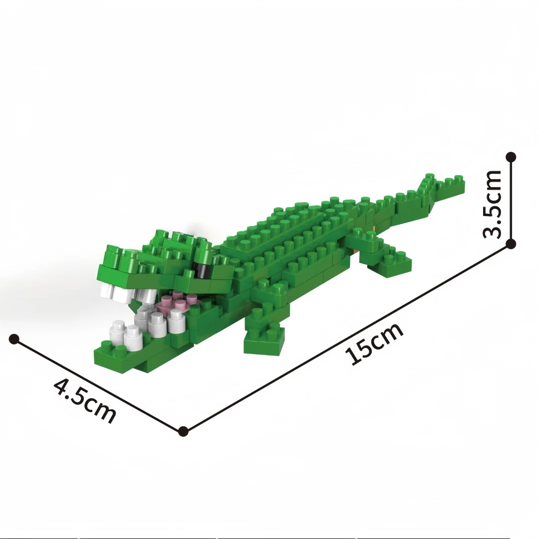 (cocodrilo) Juguete De Bloques De Construcción De Animales En Miniatura: Una Decoración De Fiesta Favorita Y Un Juego De Rompecabezas Para Niños.