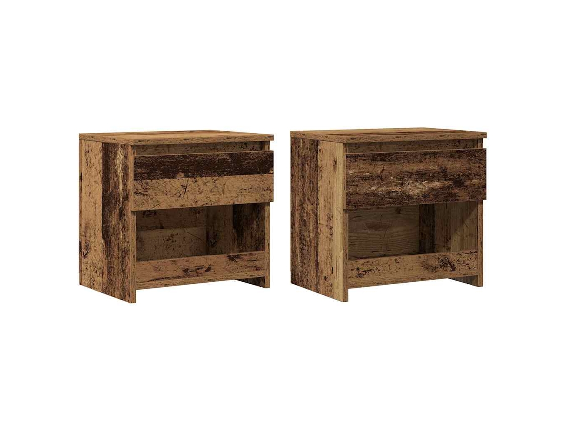 Maison Exclusive - Mesitas De Noche 2 Uds Madera Contrachapada Madera Vieja