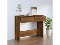 Mesa Consola Madera Contrachapada Roble Ahumado 90x36x75 Cm