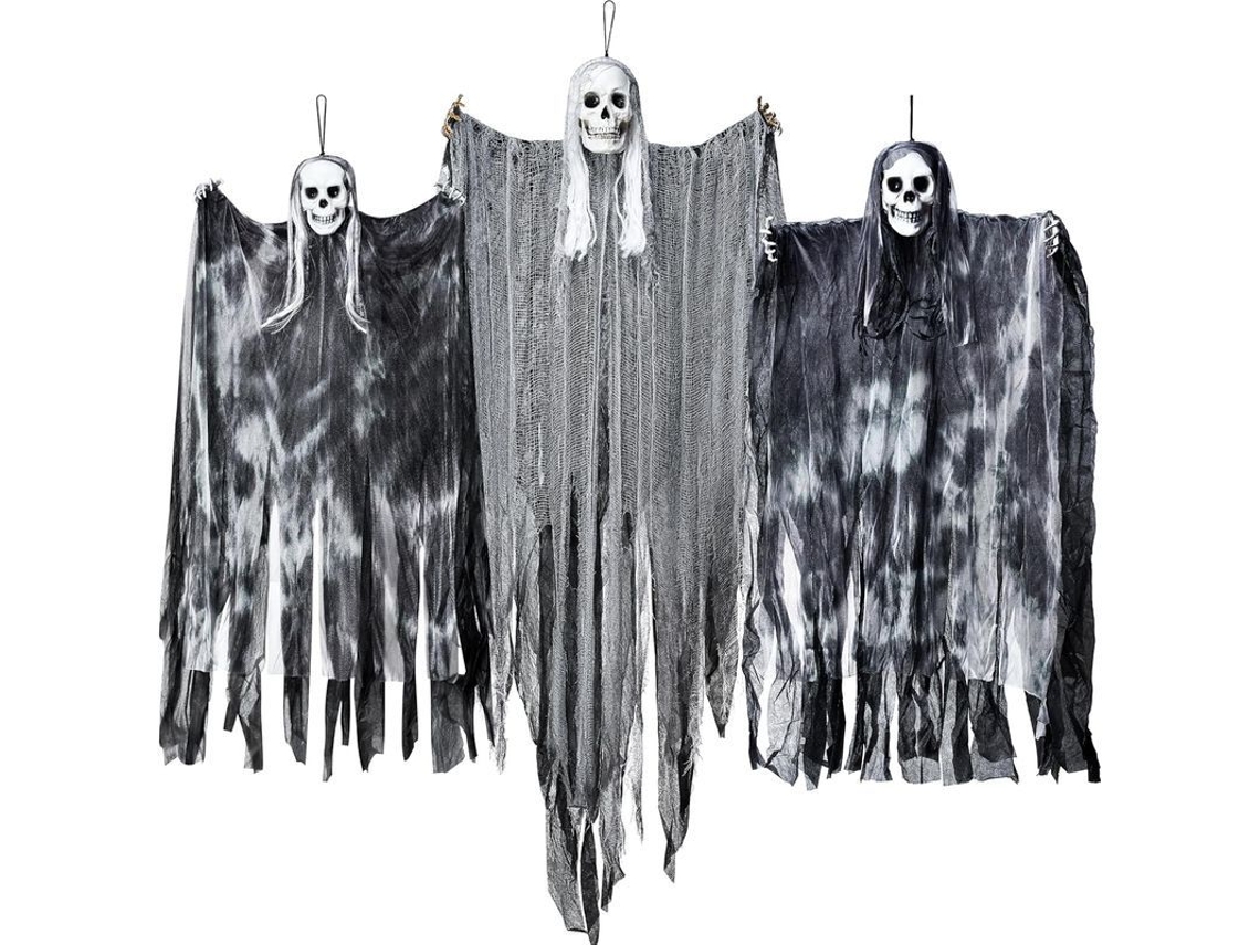 Esqueleto fantasma decorativo colgante para Halloween, ángeles de la muerte para decoración exterior de Halloween