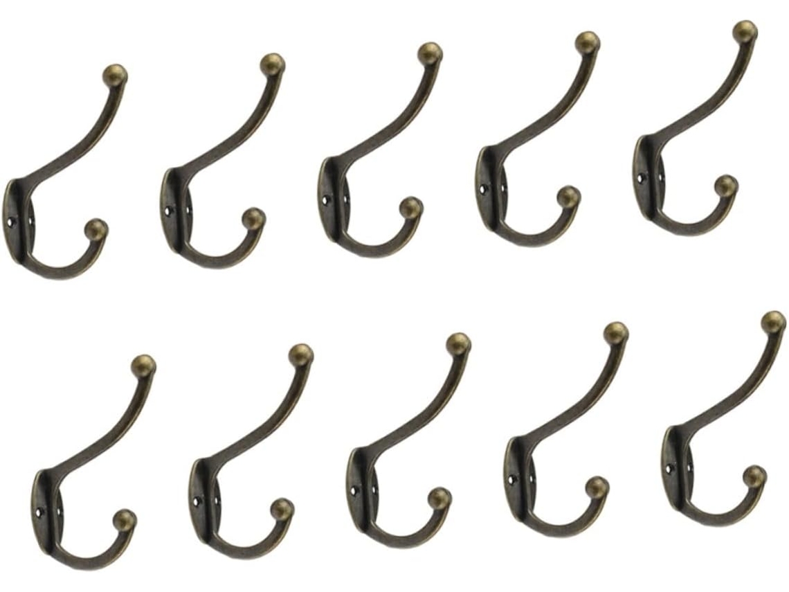Juego De 10 Ganchos De Pared De Acero Inoxidable De Una Sola Punta, Estilo Retro Europeo, Para Abrigos Y