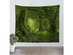 Tapiz Mural Con Diseño De Bosque De Árboles Psicodélicos, Tela Suave, 150x130cm. Decoración De Pared.