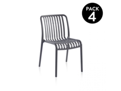 Pack 4 sillas de exterior Jamie Gris 58 x 80 x 46 cm