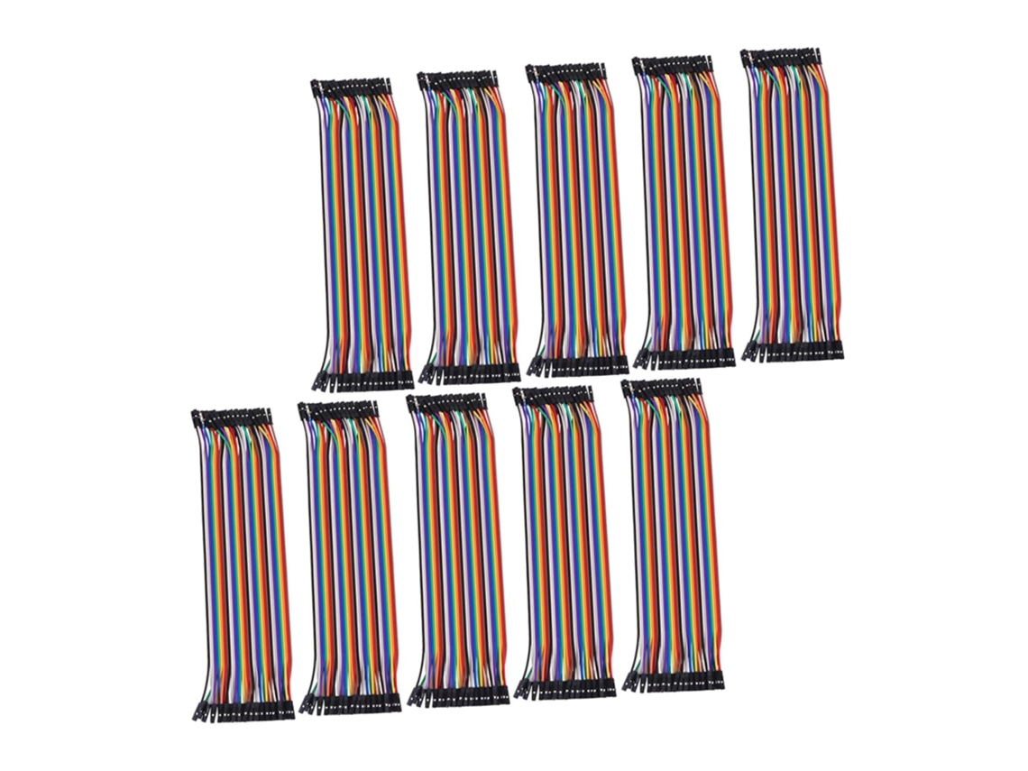 Paquete De 10 Cables De Conexión Planos, 40 Contactos, 20 Cm, Alto Aislamiento.