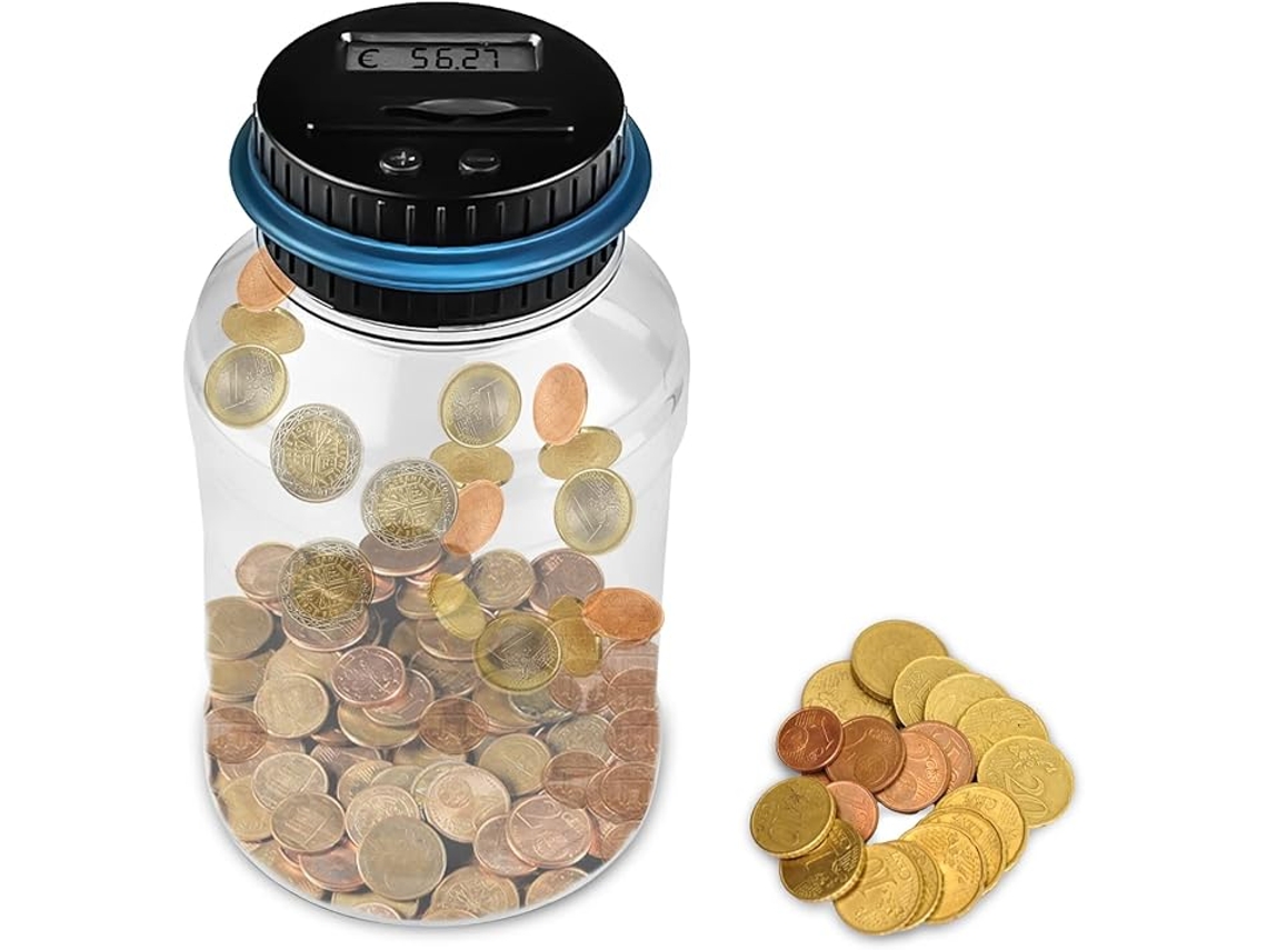 Hucha Electrónica De 1,8 L Con Pantalla Lcd, Contador De Monedas, Transparente, Automática. Regalo Ideal Para Adultos Y Niños.