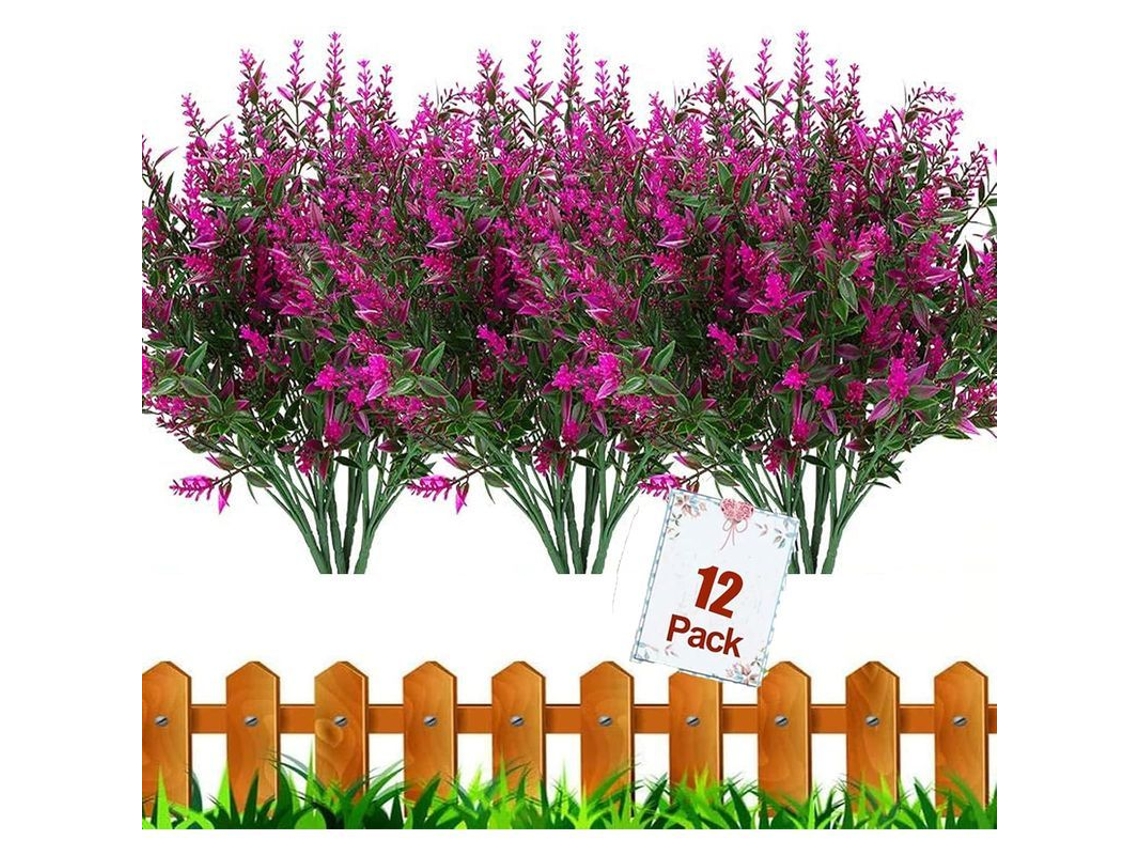 Paquete De 12 Flores Artificiales Resistentes A Los Rayos Uv Para Exteriores, Ideales Para Jardín, Balcón, Ventana, Hogar Y Decoración De Bodas.