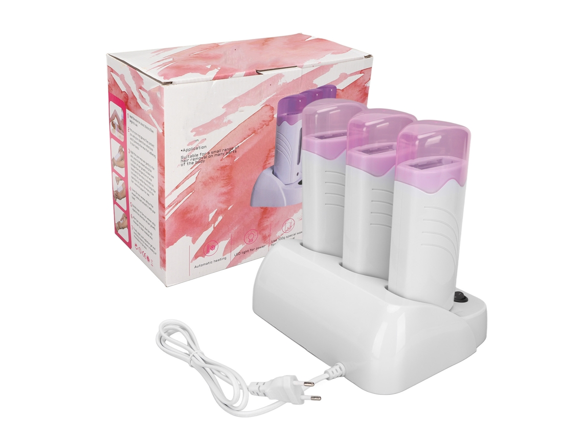 3pcs Kit Depiladora Eléctrica De Cera Portátil Para Viajes, Calentador De Cera, 220v, Plug Eu