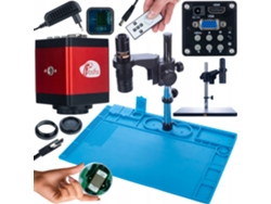 Conjunto de microscopio digital Earth Pro Mcep-0.5x + cámara Draco Red Pro de 2 MP – Alta precisión | HDMI/VGA | Base de silicona