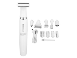 Recortadora eléctrica 6 en 1 para mujer, resistente al agua, para depilación facial y corporal.