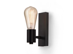 Lámpara de pared industrial negra, base rectangular, bombilla E27, 220 V