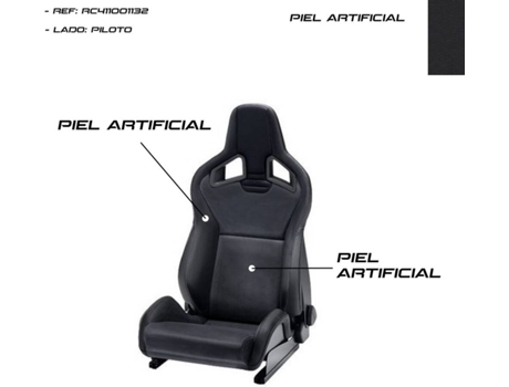 Asiento RECARO Sportster Cs Airbag De Cuero Artificial Negro Piloto
