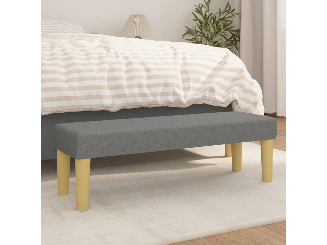 LOVELY HOME Taburete Banco 100X30X30 Cm Tela Gris Oscuro