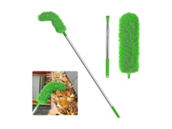 Herramienta Omni-tool para limpiar canalones con pértiga telescópica extensible de 2,5 metros (8,2 pies) - Cepillo para una limpieza fácil y segura - Verde