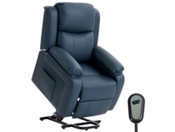 Sillón Elevador Azul De 160° Con Reposapiés Y Mando A Distancia.