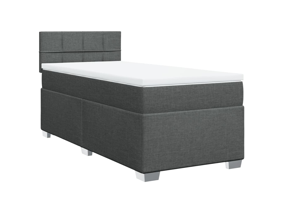 Maison Exclusive - Cama Box Spring Con Colchón Tela Gris Oscuro 100x200 Cm