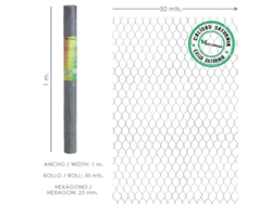 Enrejado triple torsion 25/ 100 cm. rollo 50 metros uso domestico