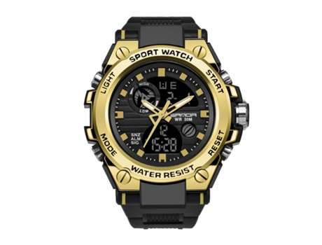 VEANXIN Relojes para Hombres Reloj Deportivo con Alarma LED Reloj de Pulsera Impermeable -Oro