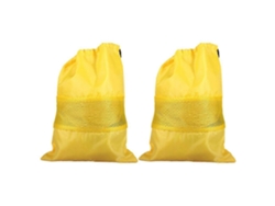 Juego de 2 bolsas de compra plegables y reutilizables con cordón para mantener los alimentos frescos GOKOCO (amarillas)