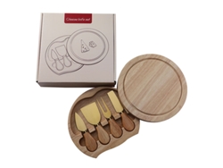 Juego de cuchillos y tabla de cortar para queso de acero inoxidable Digitallab (dorado)