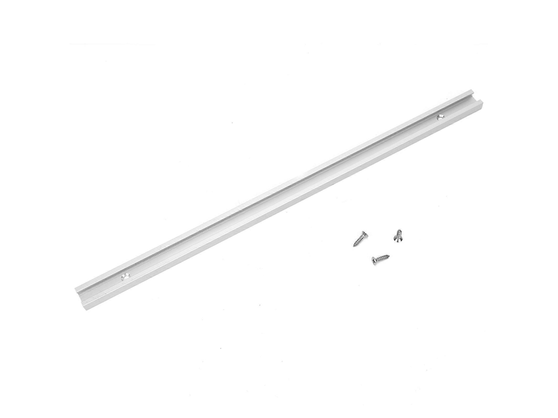 Guía de aluminio para orificios con ranura en T, biselada, accesorio de carpintería de 300 mm