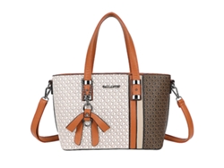Bolso tote Donna con estampado de logotipo y detalles en marrón Fiocco y Tracolla