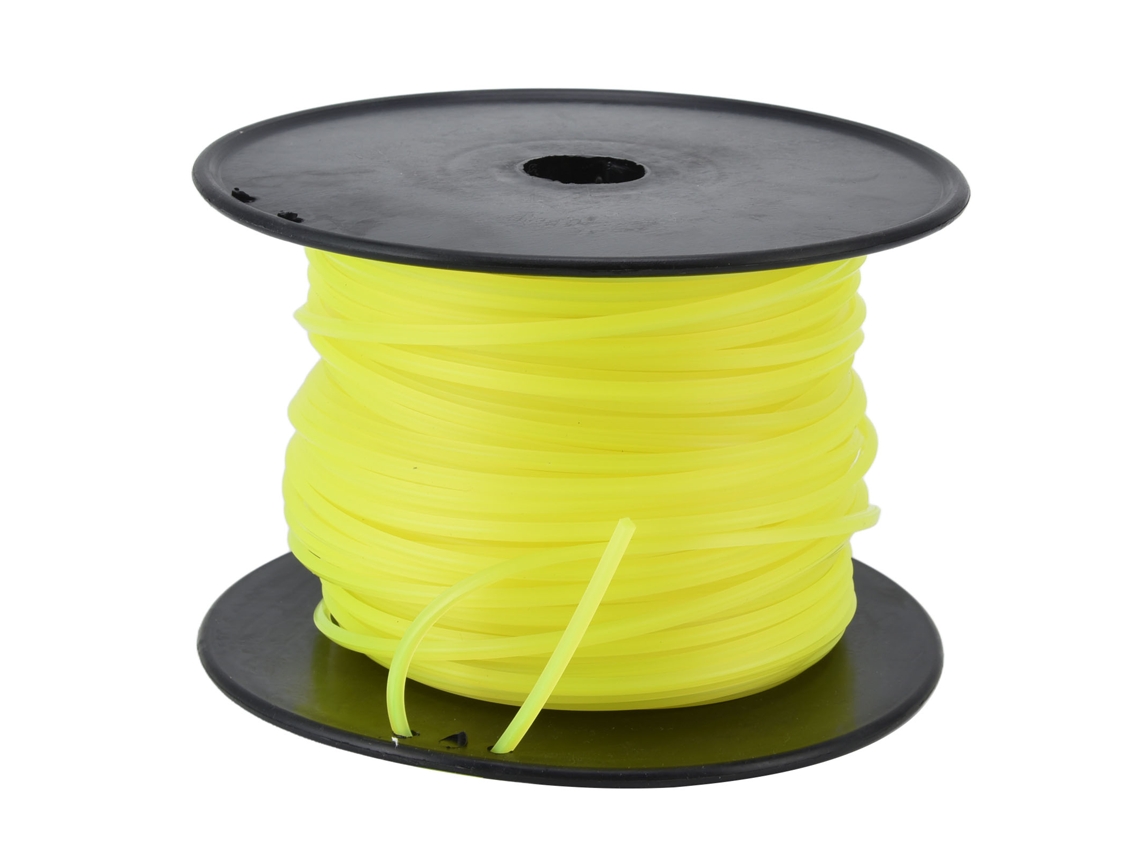 Hilo para cortacésped Primerox, nylon cuadrado de 3 mm, amarillo, 70 m, para Husqvarna, Ryobi y Stihl.