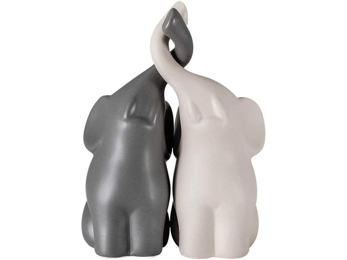 Figura De Elefante De Cerámica En Miniatura, Pareja Magnética, Decoración De Mesa, Regalo Para Parejas