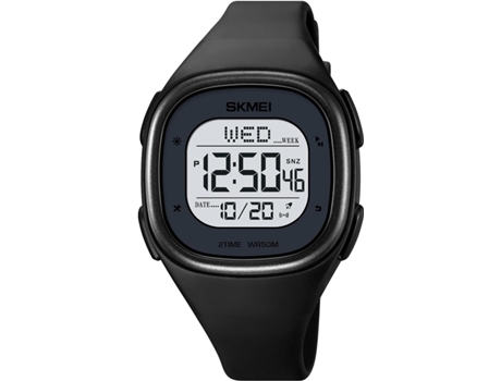 VEANXIN Reloj de pulsera cuadrado LED digital con fecha para mujer Reloj deportivo resistente al agua hasta 50 m-blanco negro