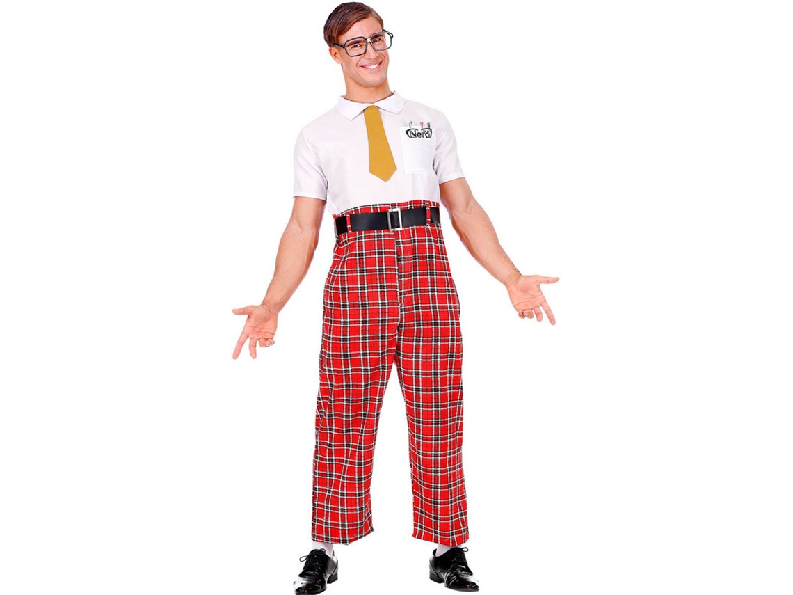 Disfraz de Hombre WIDMANN nerd novato colegial con gafas (Tam.: L)