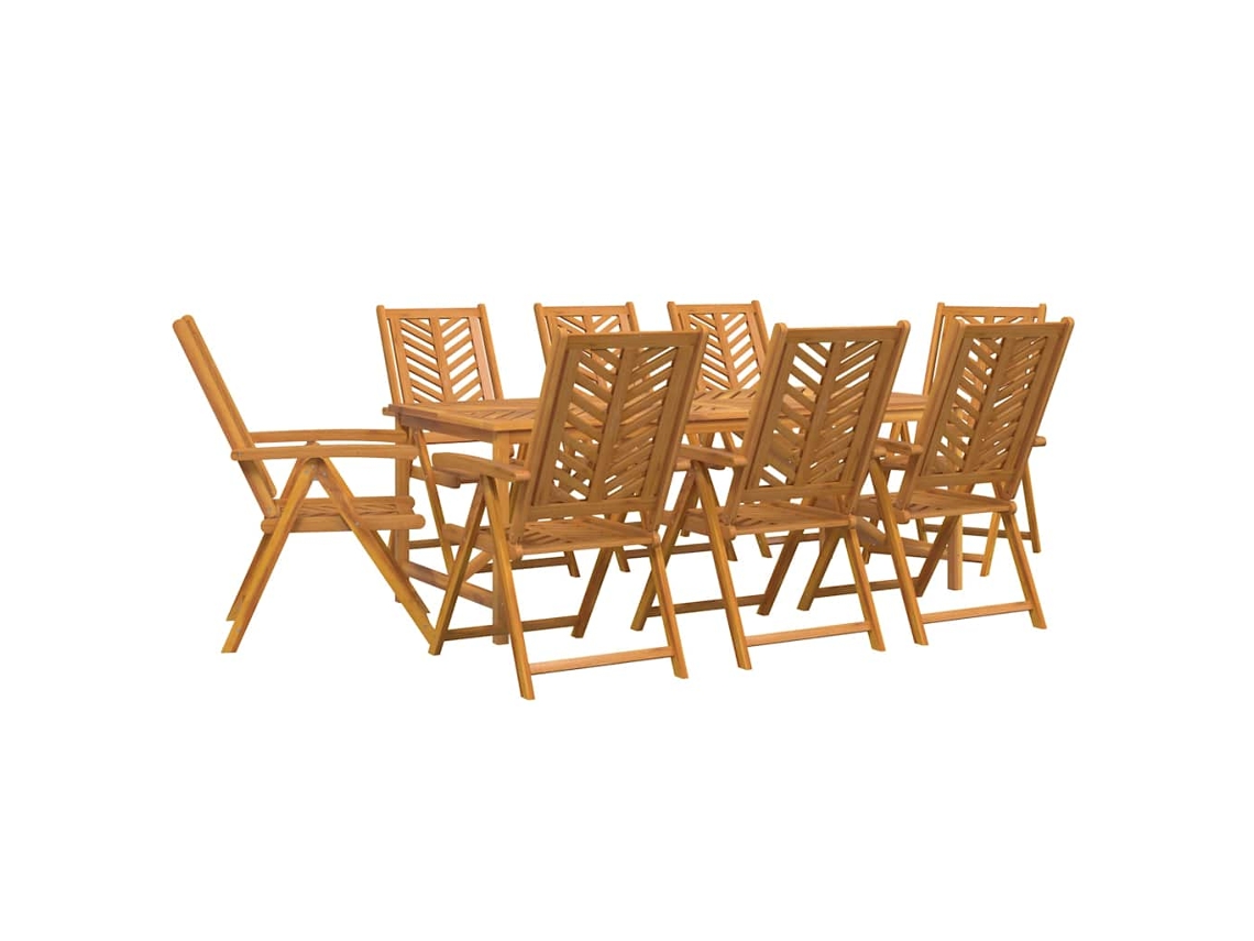 Maison Exclusive - Conjunto De Comedor De Jardín 9 Pcs Marrón