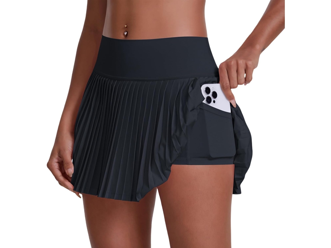 Falda Pantalón Deportiva Para Mujer: Falda De Tenis Ligera De Talle Alto Con Bolsillos Y Forro.