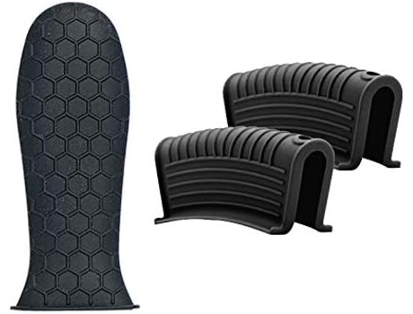 soporte de silicona para mango caliente, cubierta antideslizante para soportes de ollas, cubiertas para asas de sartenes de hierro fundido, negro, ...