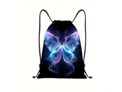 Mochila deportiva Vayotoy de poliéster negro con estampado de mariposas Pickify