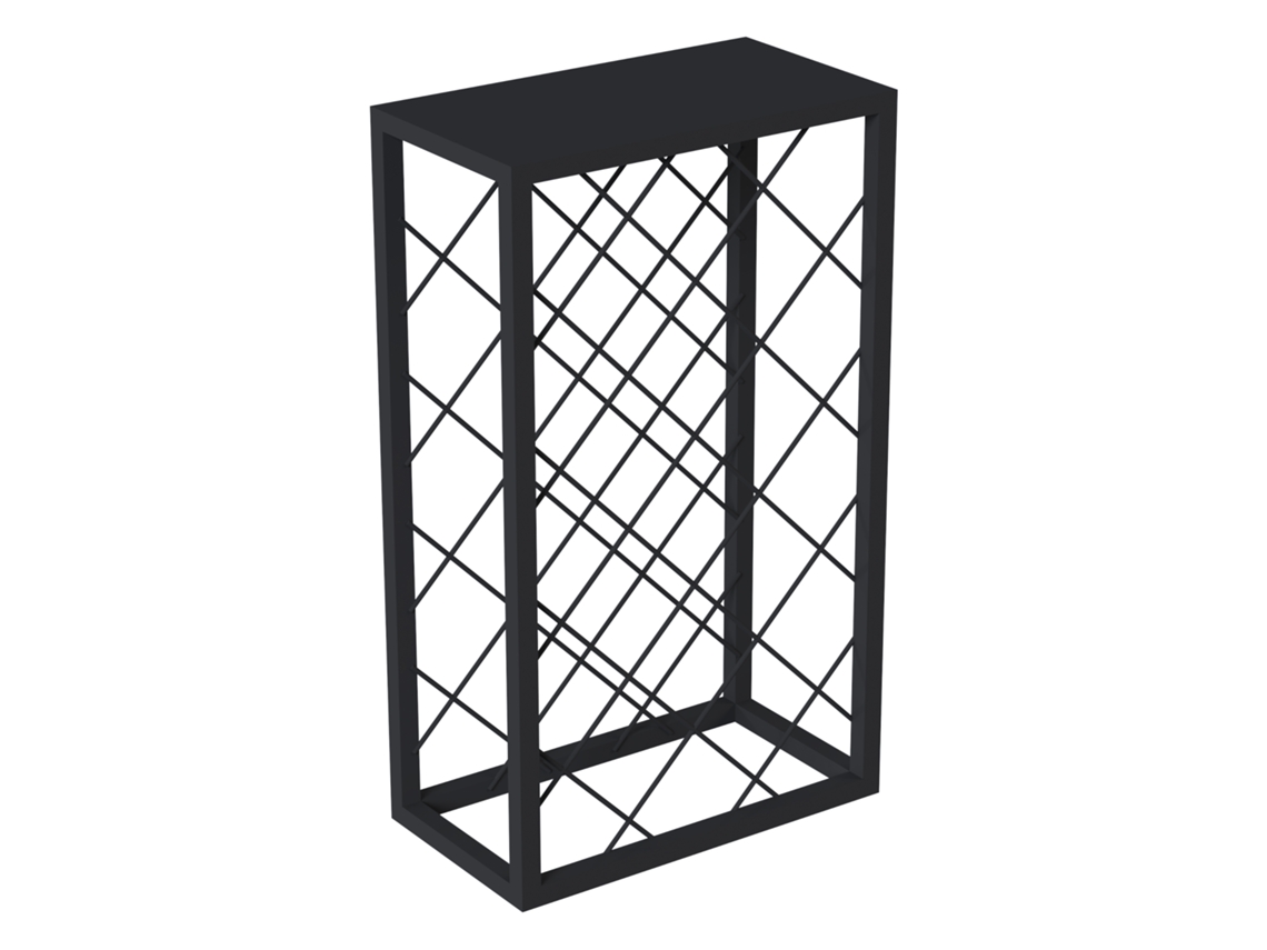 Estantería de vino Amasia metal 74x45x22cm - Negro [[EN.CASA]]